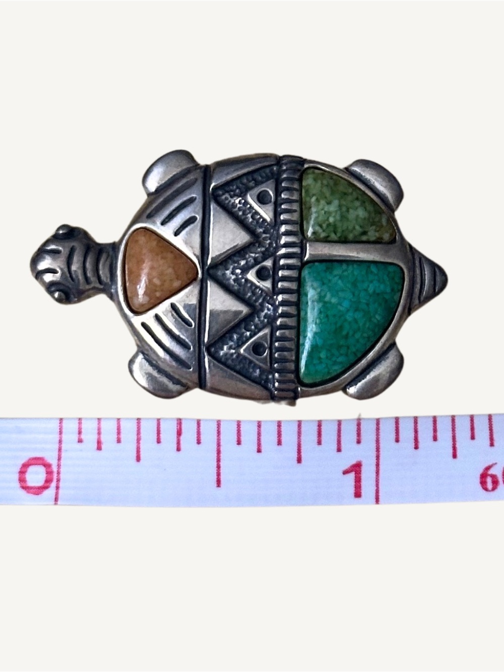 Carolyn Pollack Sterling Silver Turtle Pendant / Brooch Turquoise 925 - Picture 4 of 8